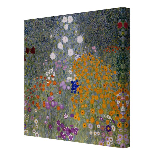 quadros flores Gustav Klimt - Cottage Garden