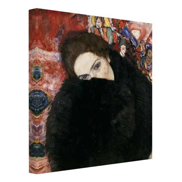 Telas decorativas réplicas de quadros famosos Gustav Klimt - Lady With A Muff