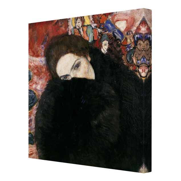 Quadros retratos Gustav Klimt - Lady With A Muff