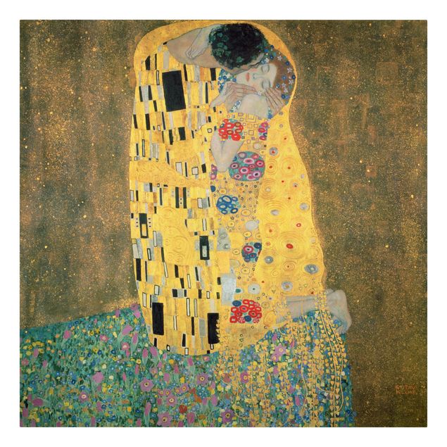 Telas decorativas réplicas de quadros famosos Gustav Klimt - The Kiss