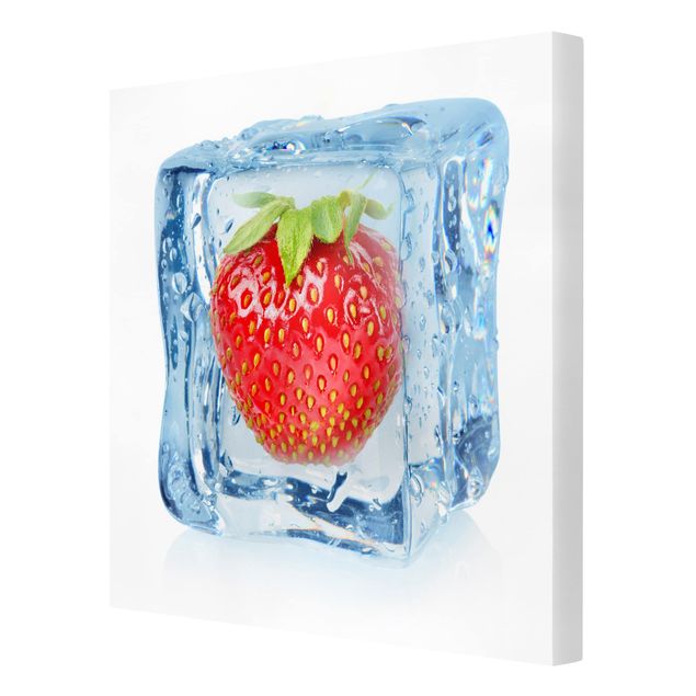 decoração quadros Strawberry In Ice Cube
