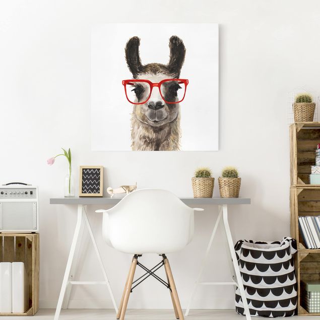 Telas decorativas animais Hip Lama With Glasses II