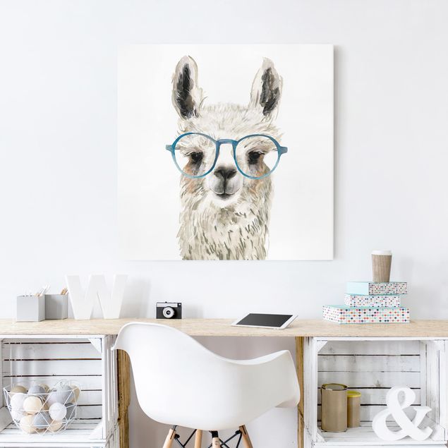Telas decorativas animais Hip Lama With Glasses III