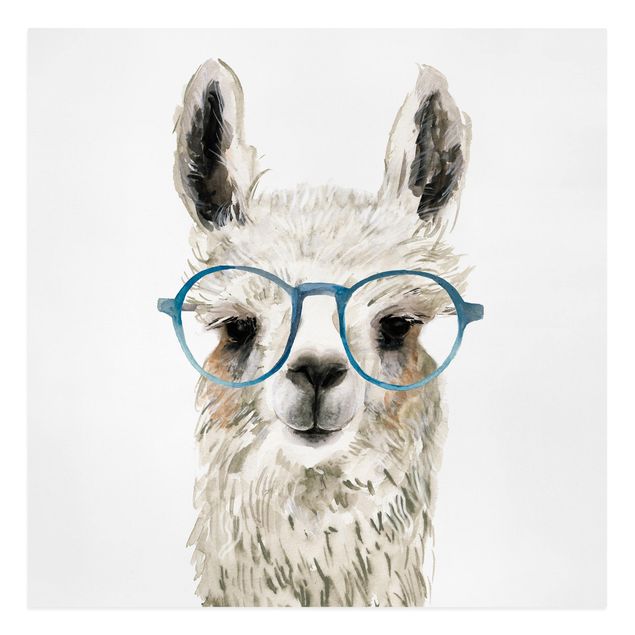 quadro animais quarto bebé Hip Lama With Glasses III