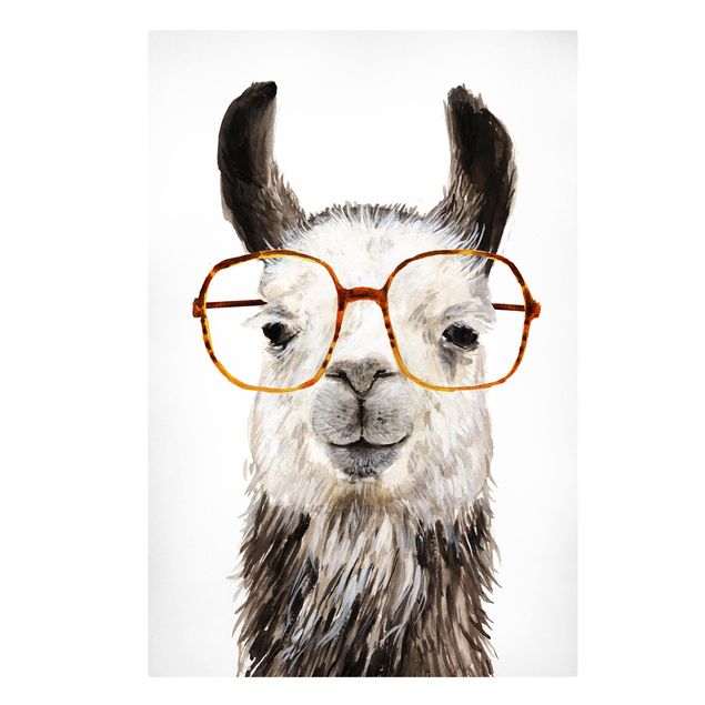 quadro animais quarto bebé Hip Lama With Glasses IV
