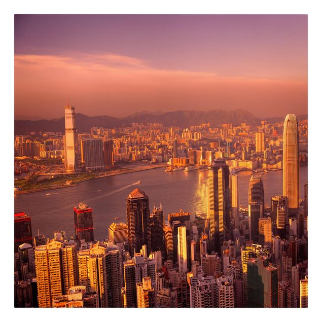 Quadros cidades Hong Kong Sunset