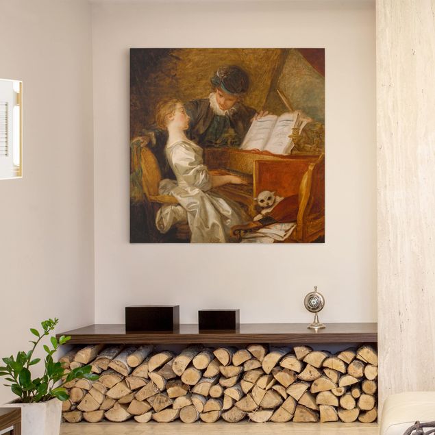 Quadros por movimento artístico Jean Honoré Fragonard - The Piano Lesson