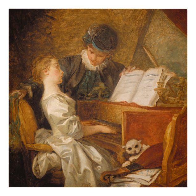 Quadros famosos Jean Honoré Fragonard - The Piano Lesson