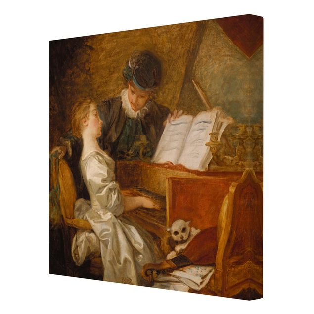 Quadros retratos Jean Honoré Fragonard - The Piano Lesson