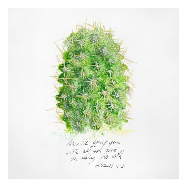 Quadros verdes Cactus With Bibel Verse I