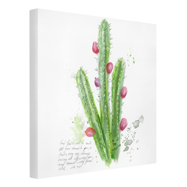 quadros flores Cactus With Bibel Verse II