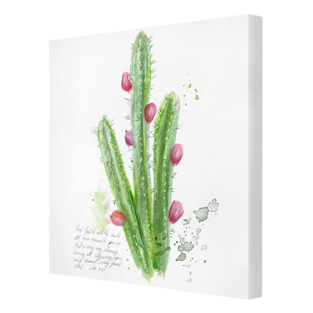 quadros para parede Cactus With Bibel Verse II