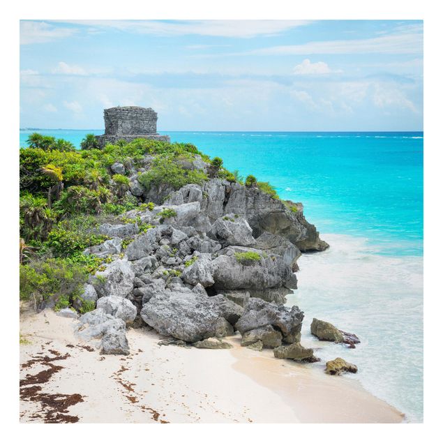quadro decorativo mar Caribbean Coast Tulum Ruins