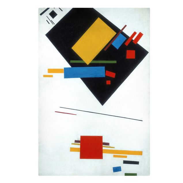 Telas decorativas abstratas Kasimir Malewitsch - Black Trapezoid and Red Square (Suprematische Malerei)