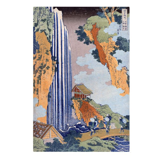 Telas decorativas réplicas de quadros famosos Katsushika Hokusai - Ono Waterfall on the Kisokaidô