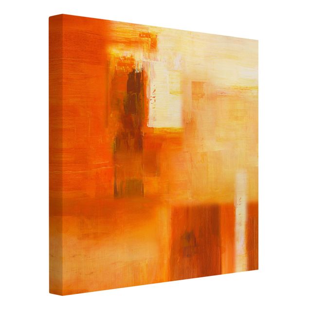 tela abstrata para sala Composition In Orange And Brown 02