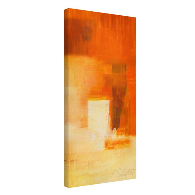 Telas decorativas abstratas Composition In Orange And Brown 03
