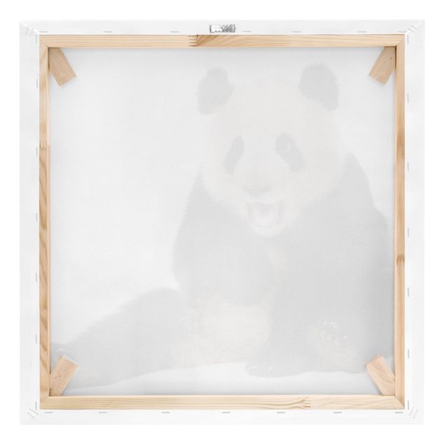 quadros em tela Laughing Panda
