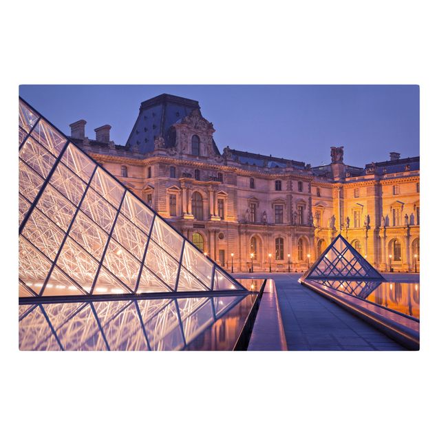 Quadros cidades Louvre Paris At Night