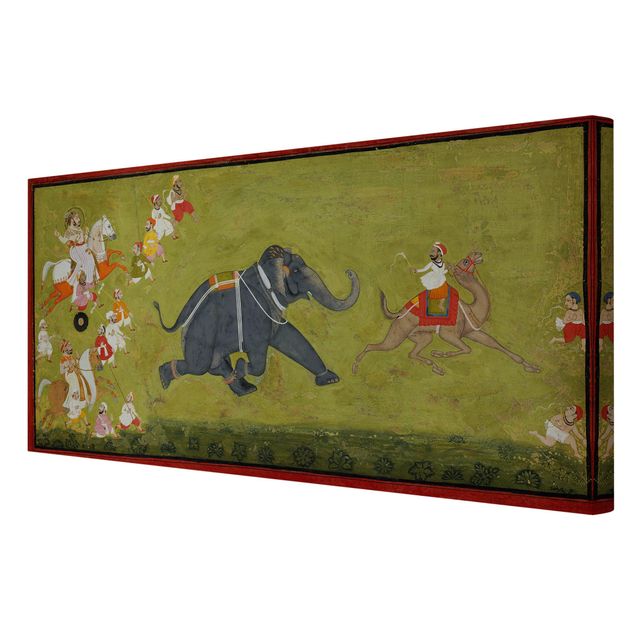 Quadros famosos Maharaja Jagat Singh Pursues A Fleeing Elephant