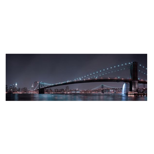 Quadros cidades Manhattan Skyline and Brooklyn Bridge