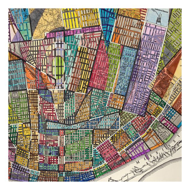 Quadros multicoloridos Modern Map Of St. Louis