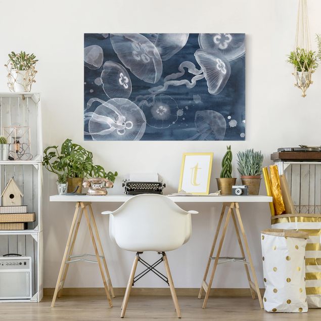 quadros modernos para quarto de casal Moon Jellyfish I