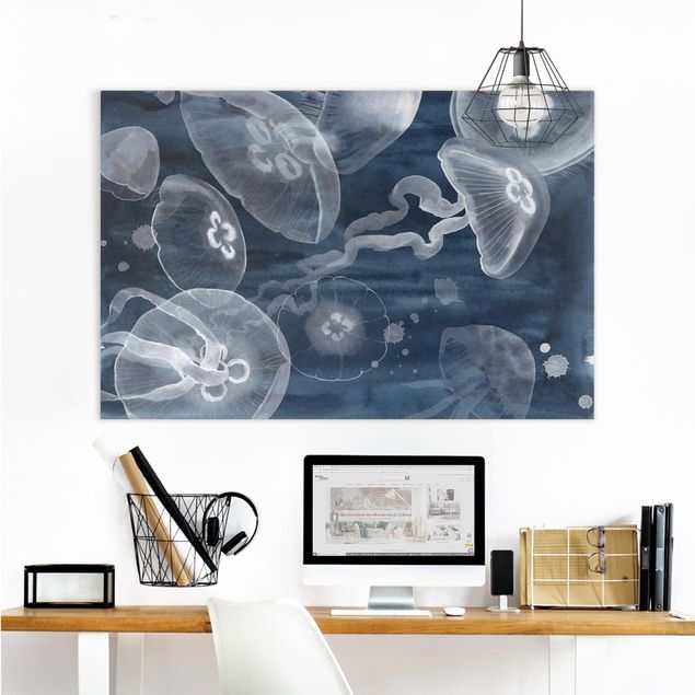 decoraçao para parede de cozinha Moon Jellyfish I