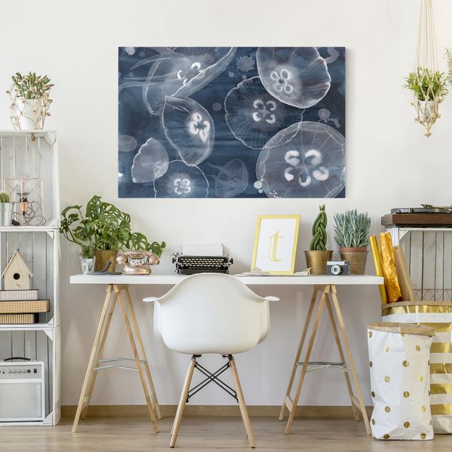 quadros decorativos para sala modernos Moon Jellyfish II