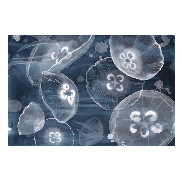 quadros azuis Moon Jellyfish II