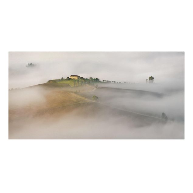 quadro da natureza Morning Fog In The Tuscany