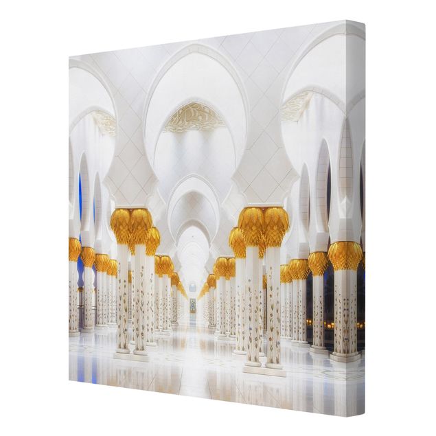quadros em tela Mosque In Gold