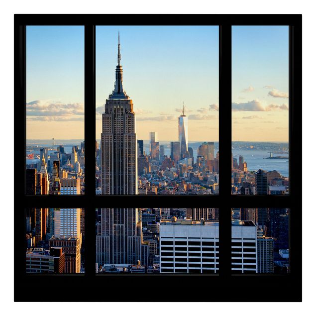 Quadros cidades New York Window View Of The Empire State Building