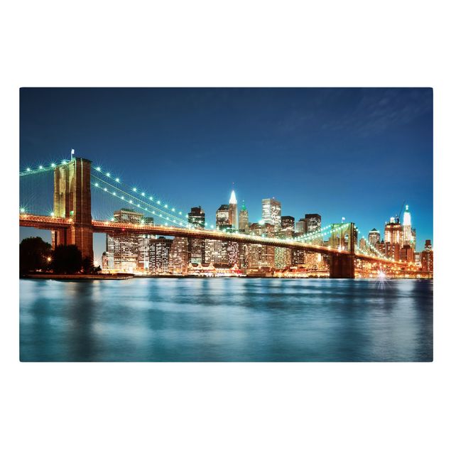 Quadros 3D Nighttime Manhattan Bridge