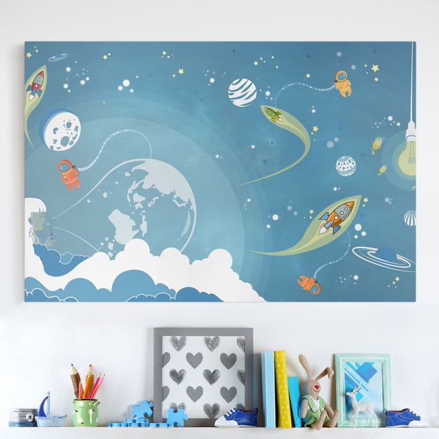 decoração para quartos infantis No.MW16 Colourful Hustle And Bustle In Space