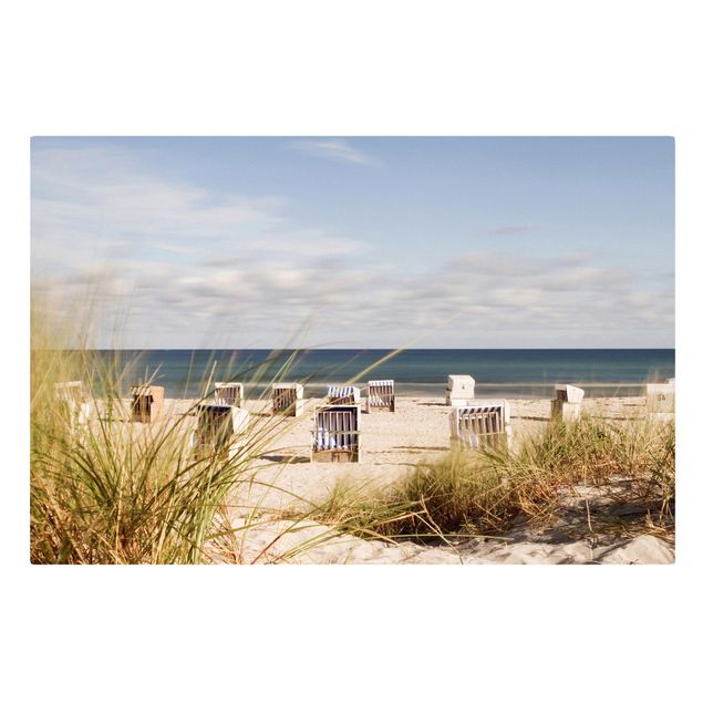 quadro decorativo mar Baltic Sea And Beach Baskets