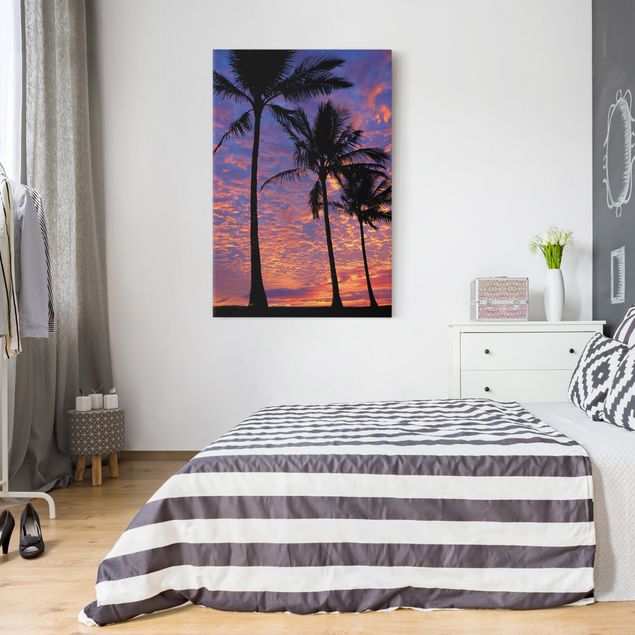 Telas decorativas pôr-do-sol Palms