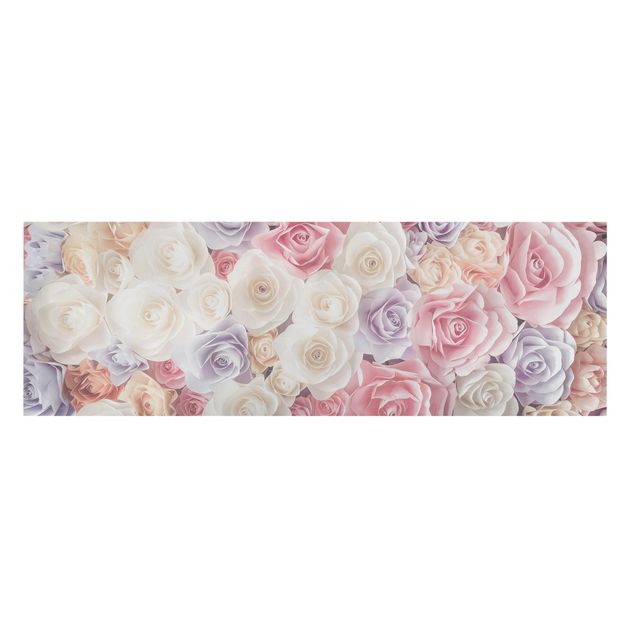 quadros de flores Pastel Paper Art Roses
