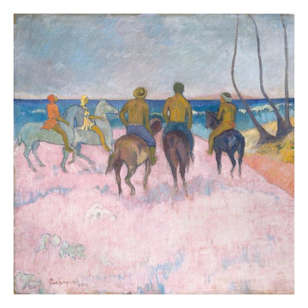 Telas decorativas réplicas de quadros famosos Paul Gauguin - Riders On The Beach