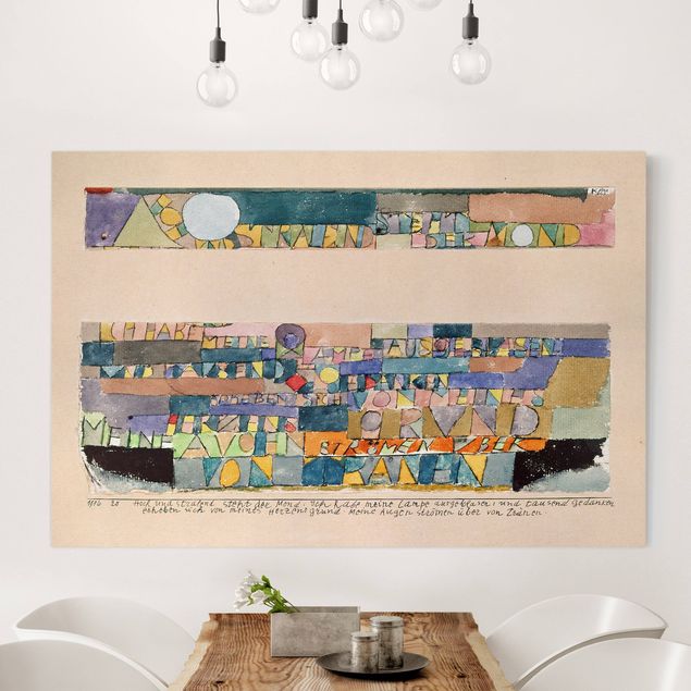 decoraçao para parede de cozinha Paul Klee - High and bright the Moon stands...