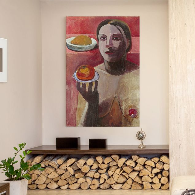 decoraçao para parede de cozinha Paula Modersohn-Becker - Semi-nude Italian Woman with Plate