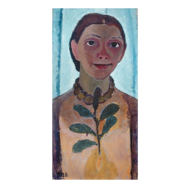Quadros famosos Paula Modersohn-Becker - Self-Portrait With Camellia Twig