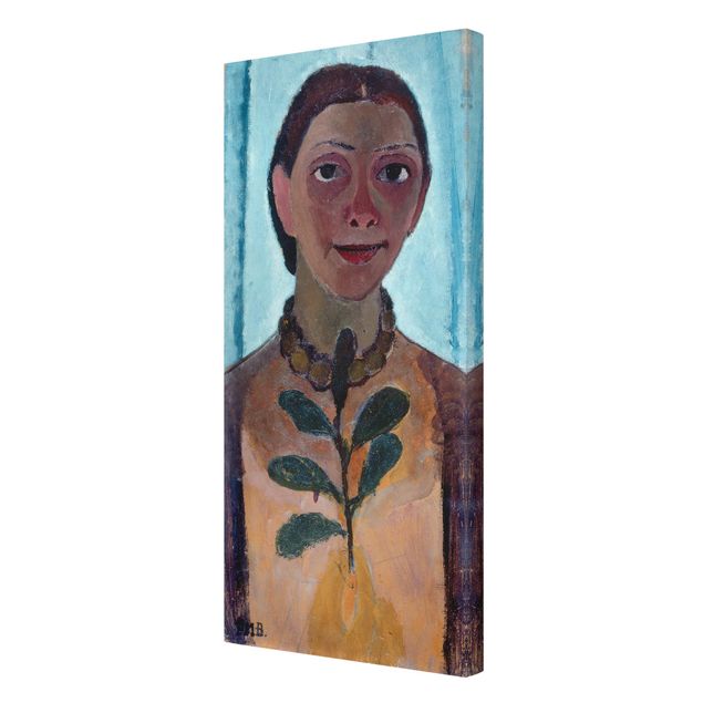 Quadros retratos Paula Modersohn-Becker - Self-Portrait With Camellia Twig