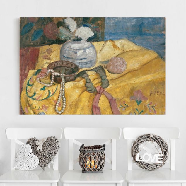 Quadros movimento artístico Expressionismo Paula Modersohn-Becker - Still life with Beaded Necklace