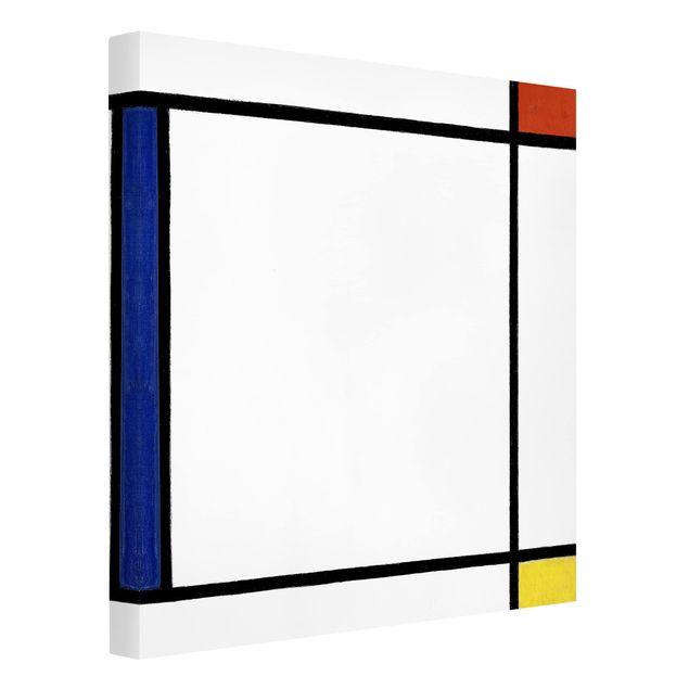 Telas decorativas réplicas de quadros famosos Piet Mondrian - Composition III with Red, Yellow and Blue