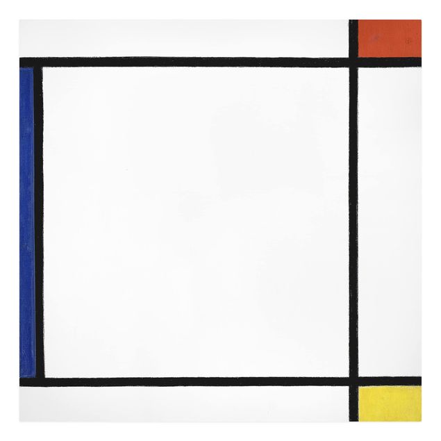 Quadros famosos Piet Mondrian - Composition III with Red, Yellow and Blue