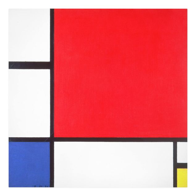 Quadros famosos Piet Mondrian - Composition With Red Blue Yellow