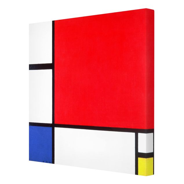 Telas decorativas abstratas Piet Mondrian - Composition With Red Blue Yellow