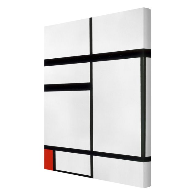 Telas decorativas abstratas Piet Mondrian - Composition with Red, Black and White