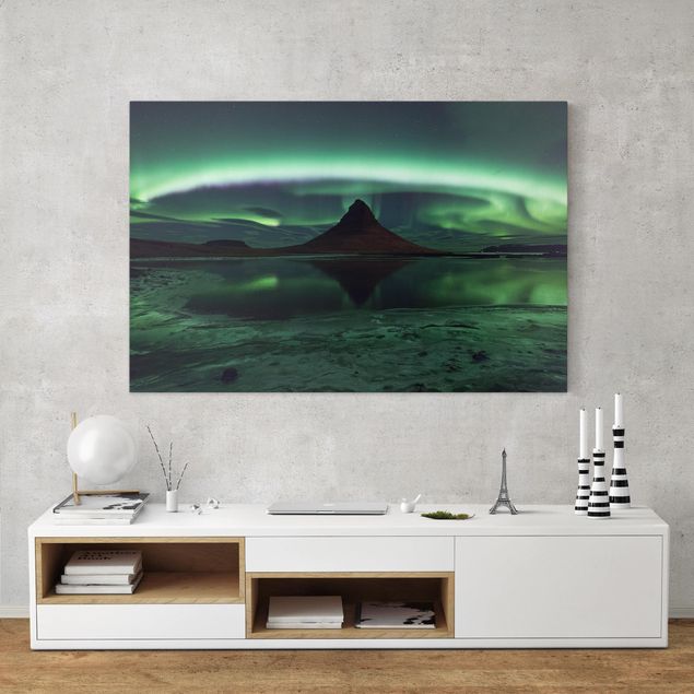 Telas decorativas montanhas Northern Lights In Iceland